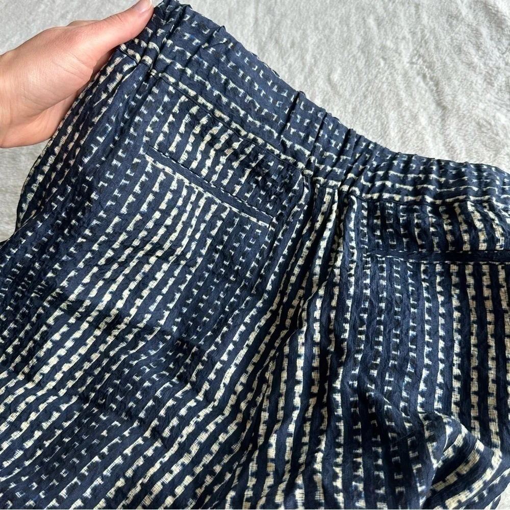 Derek Lam Silk Navy Blue Yellow Pants XS (2)
